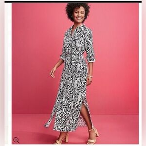 LOFT Pineapple Shirt Dress Coverup